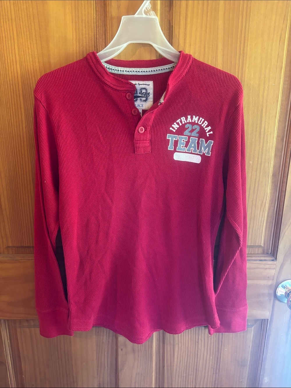 The Children's Place Red Intramural Team Thermal Henley Top